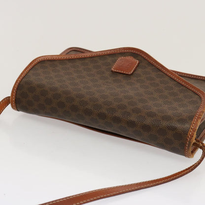 Luxury CELINE Macadam Canvas Shoulder Bag PVC Brown  70324
