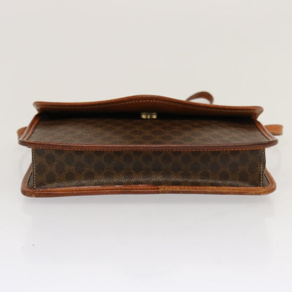 Luxury CELINE Macadam Canvas Shoulder Bag PVC Brown  70324