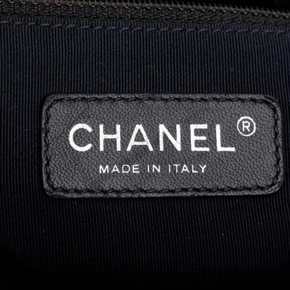 Chanel Metallic Grey Aged Calfskin Quilted Small Chain Tote