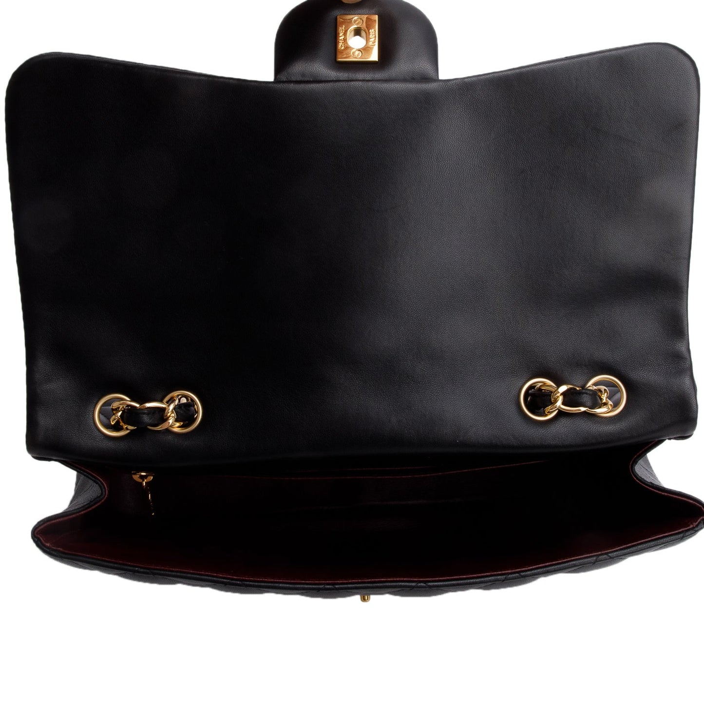 Chanel Black Lambskin Quilted Classic Jumbo Single Flap