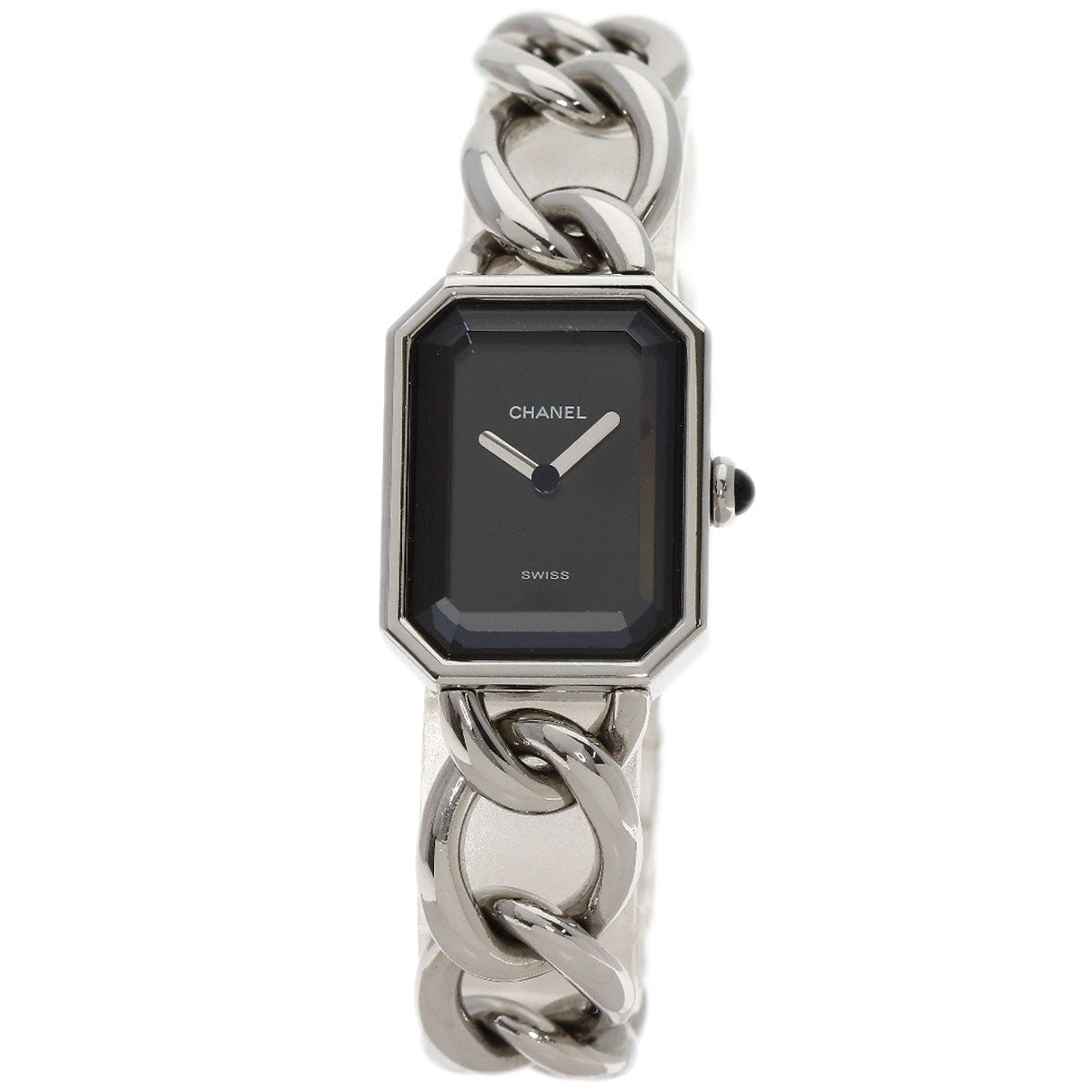 CHANEL Watches Quartz H0452 Stainless Steel , Stainless Steel Silver Premiere L black dial Women
