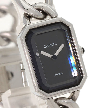 CHANEL Watches Quartz H0452 Stainless Steel , Stainless Steel Silver Premiere L black dial Women