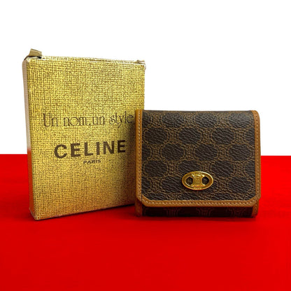 CELINE Coin case leather Brown