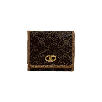 CELINE Coin case leather Brown
