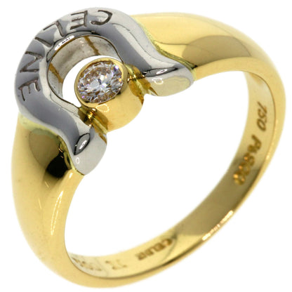 CELINE Ring K18YG , PT900 gold Horseshoe diamond Women