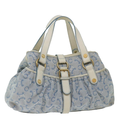 Luxury CELINE C Macadam Canvas Hand Bag Light Blue  70598