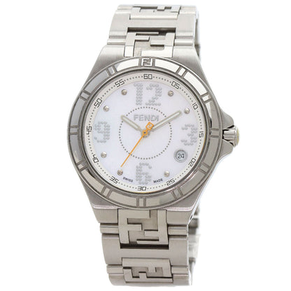FENDI Watches Quartz 4600M Stainless Steel , Stainless Steel Silver high speed White shell dial mens