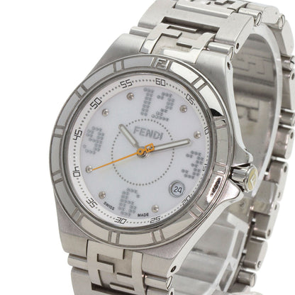 FENDI Watches Quartz 4600M Stainless Steel , Stainless Steel Silver high speed White shell dial mens