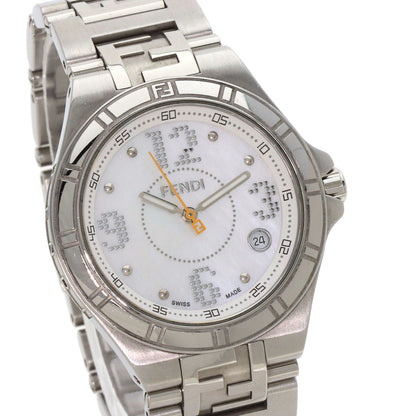 FENDI Watches Quartz 4600M Stainless Steel , Stainless Steel Silver high speed White shell dial mens