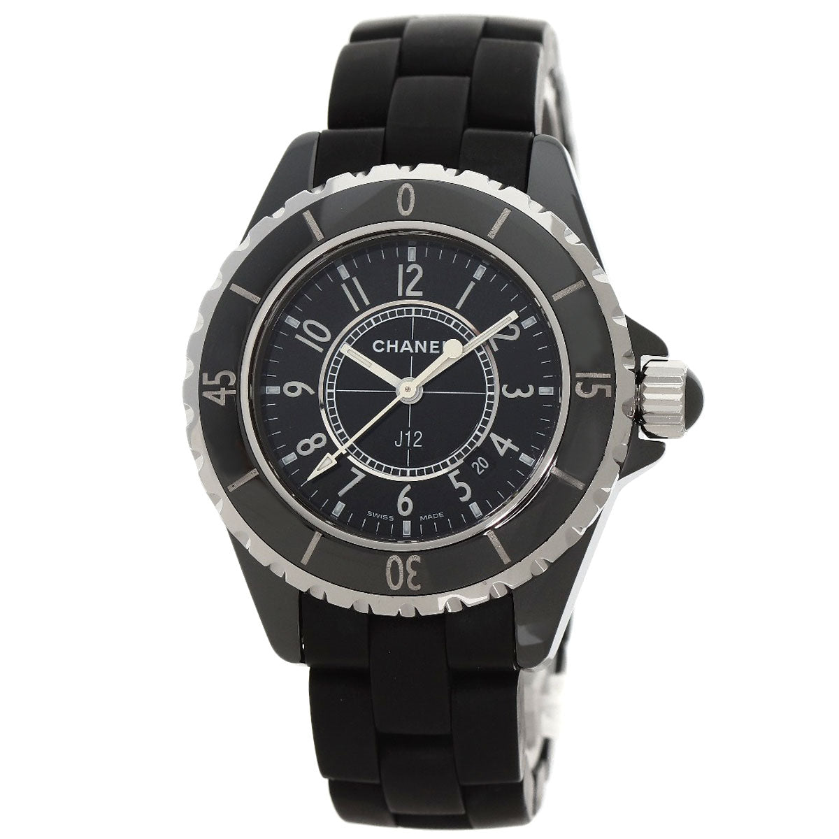 CHANEL Watches Quartz H0681 Ceramic, Rubber black J12 1.3" black dial Women