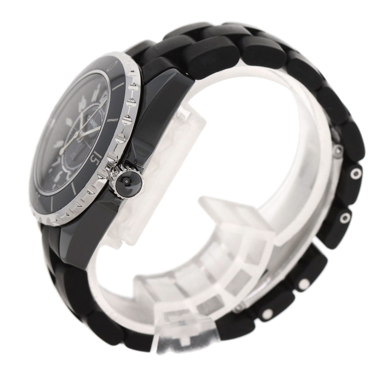 CHANEL Watches Quartz H0681 Ceramic, Rubber black J12 1.3" black dial Women