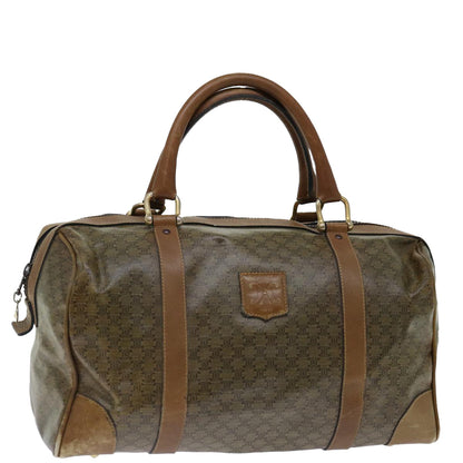 Luxury CELINE Macadam Canvas Boston Bag Coated Canvas Brown  70631