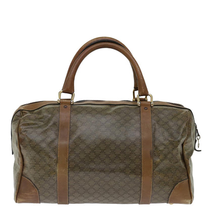 Luxury CELINE Macadam Canvas Boston Bag Coated Canvas Brown  70631