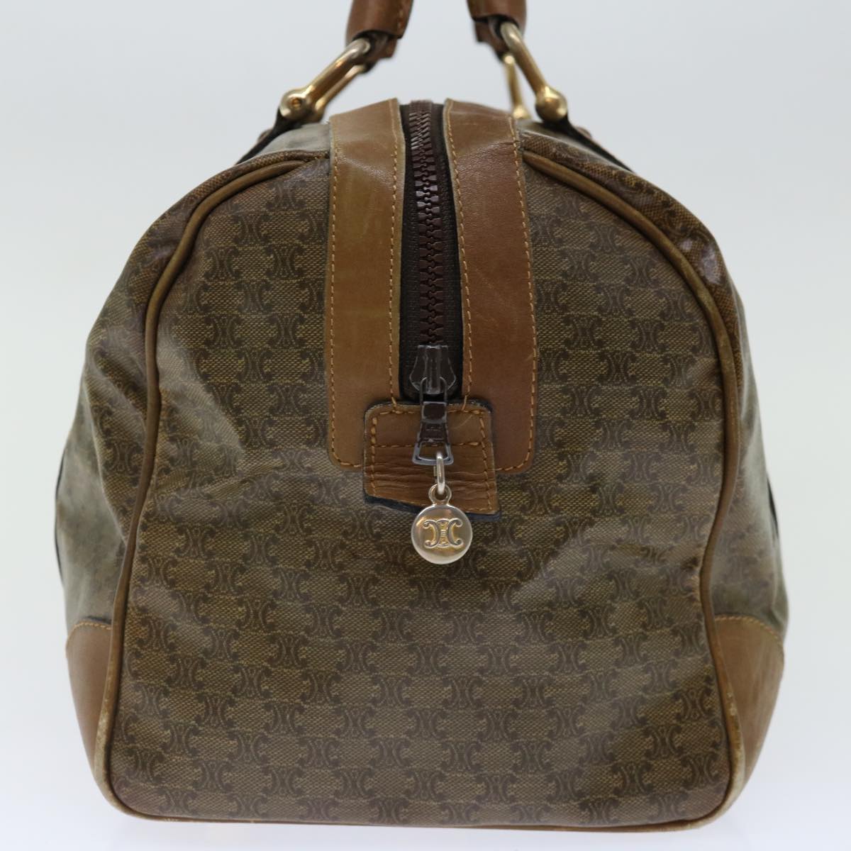 Luxury CELINE Macadam Canvas Boston Bag Coated Canvas Brown  70631