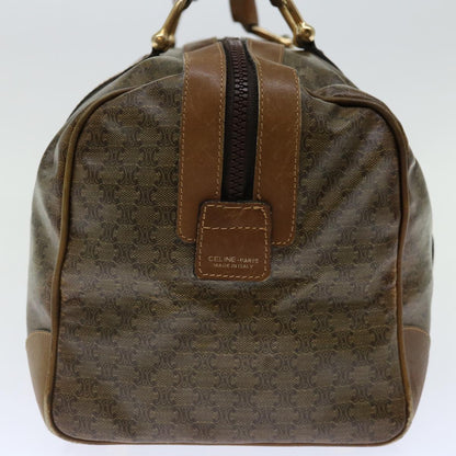 Luxury CELINE Macadam Canvas Boston Bag Coated Canvas Brown  70631