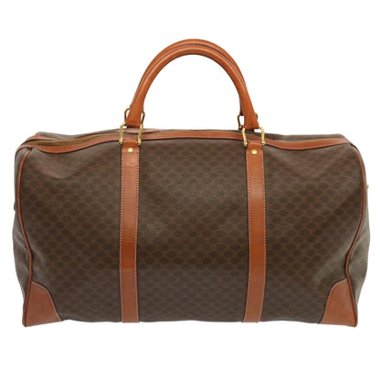 Luxury CELINE Macadam Canvas Boston Bag PVC Brown  70634
