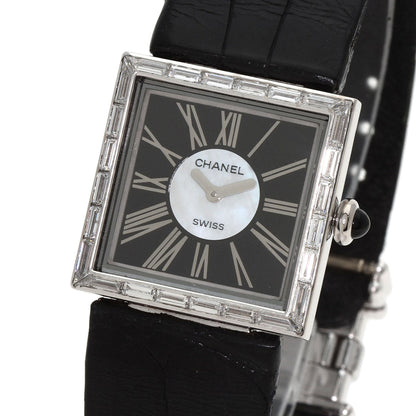 CHANEL Watches Quartz H0106 K18WG Silver Mademoiselle Diamond Bezel Black x white shell dial