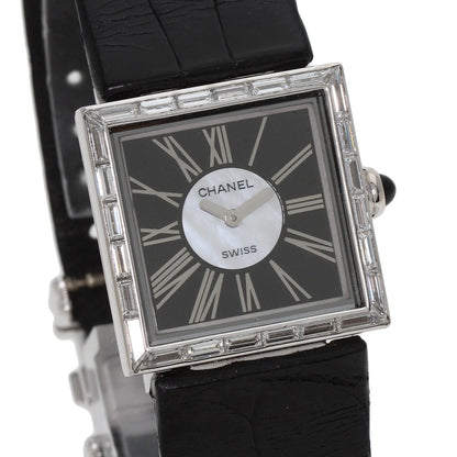 CHANEL Watches Quartz H0106 K18WG Silver Mademoiselle Diamond Bezel Black x white shell dial