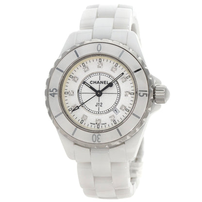 CHANEL Watches Quartz H1628 ceramic white J12 1.3" 12P Diamond white dial