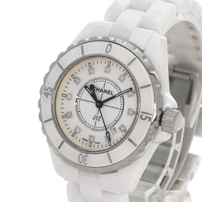 CHANEL Watches Quartz H1628 ceramic white J12 1.3" 12P Diamond white dial