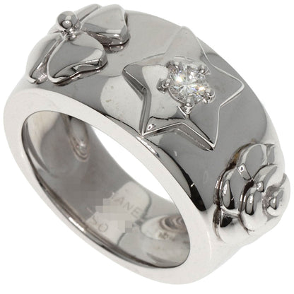 CHANEL Ring K18WG Silver Three Symbols 1P Diamond