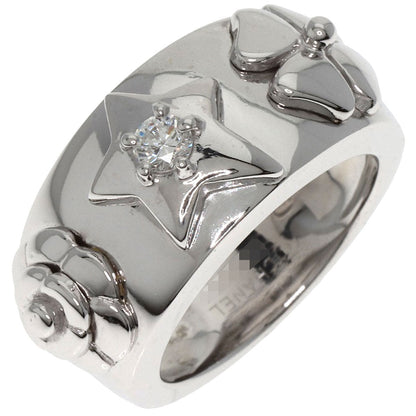 CHANEL Ring K18WG Silver Three Symbols 1P Diamond