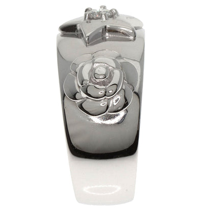 CHANEL Ring K18WG Silver Three Symbols 1P Diamond