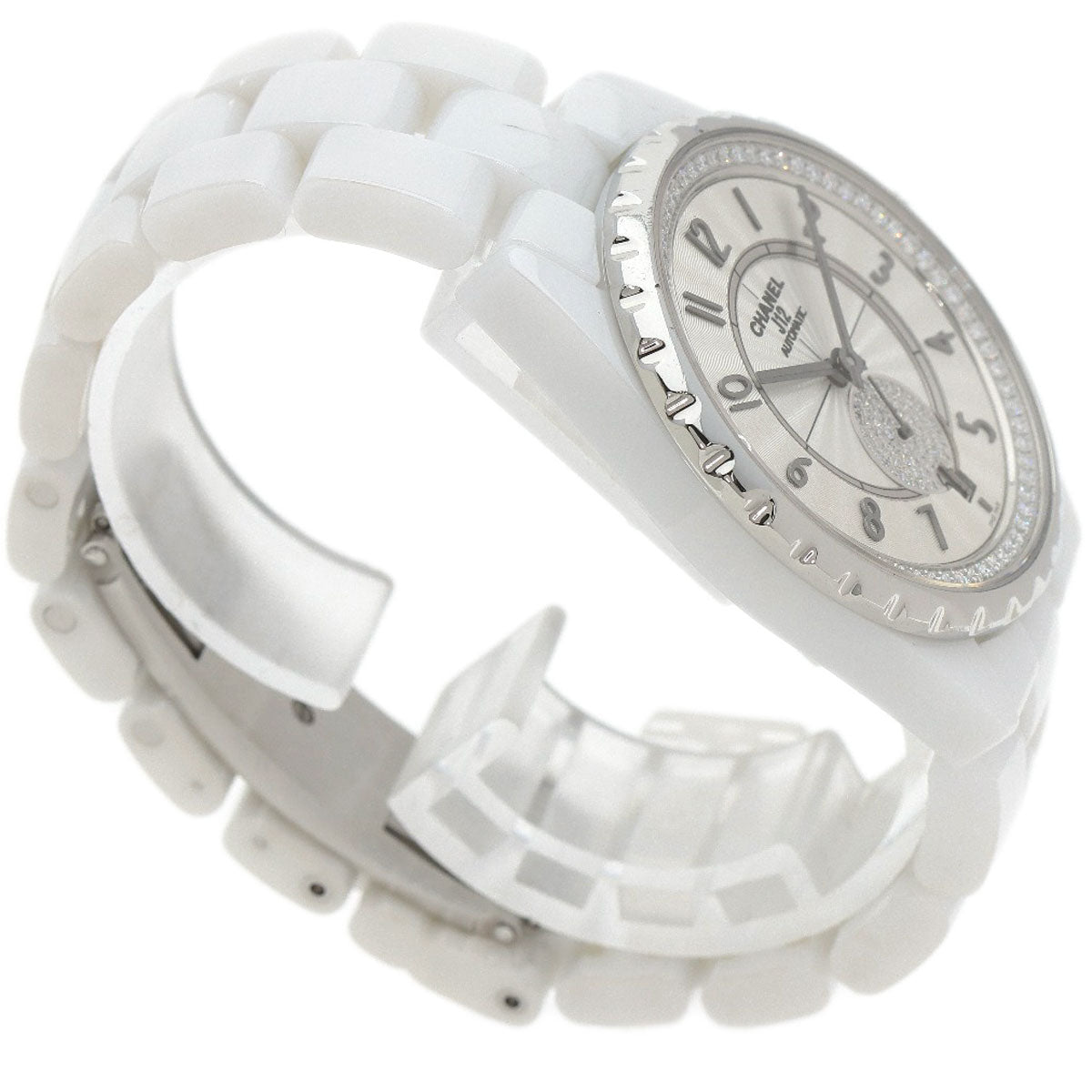 CHANEL Watches Mechanical Automatic H3841 ceramic white J12-365 Diamond White Ceramic Silver dial