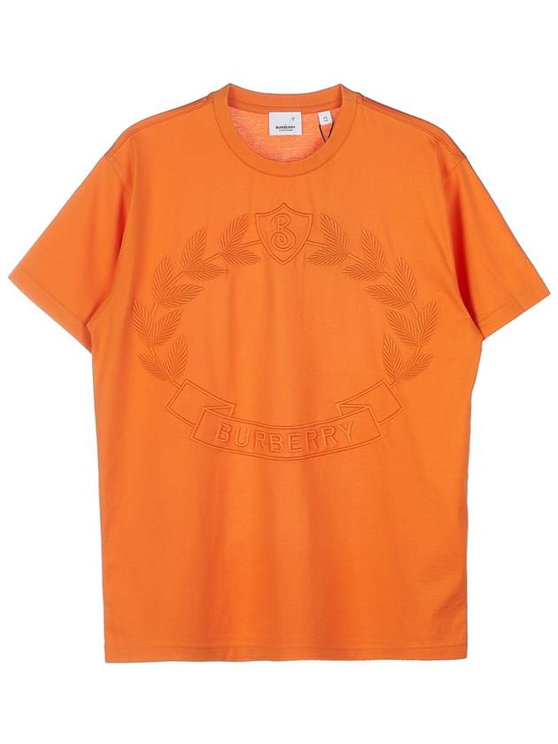 Luxury Burberry Embroidered Logo Short Sleeve T-Shirt Orange