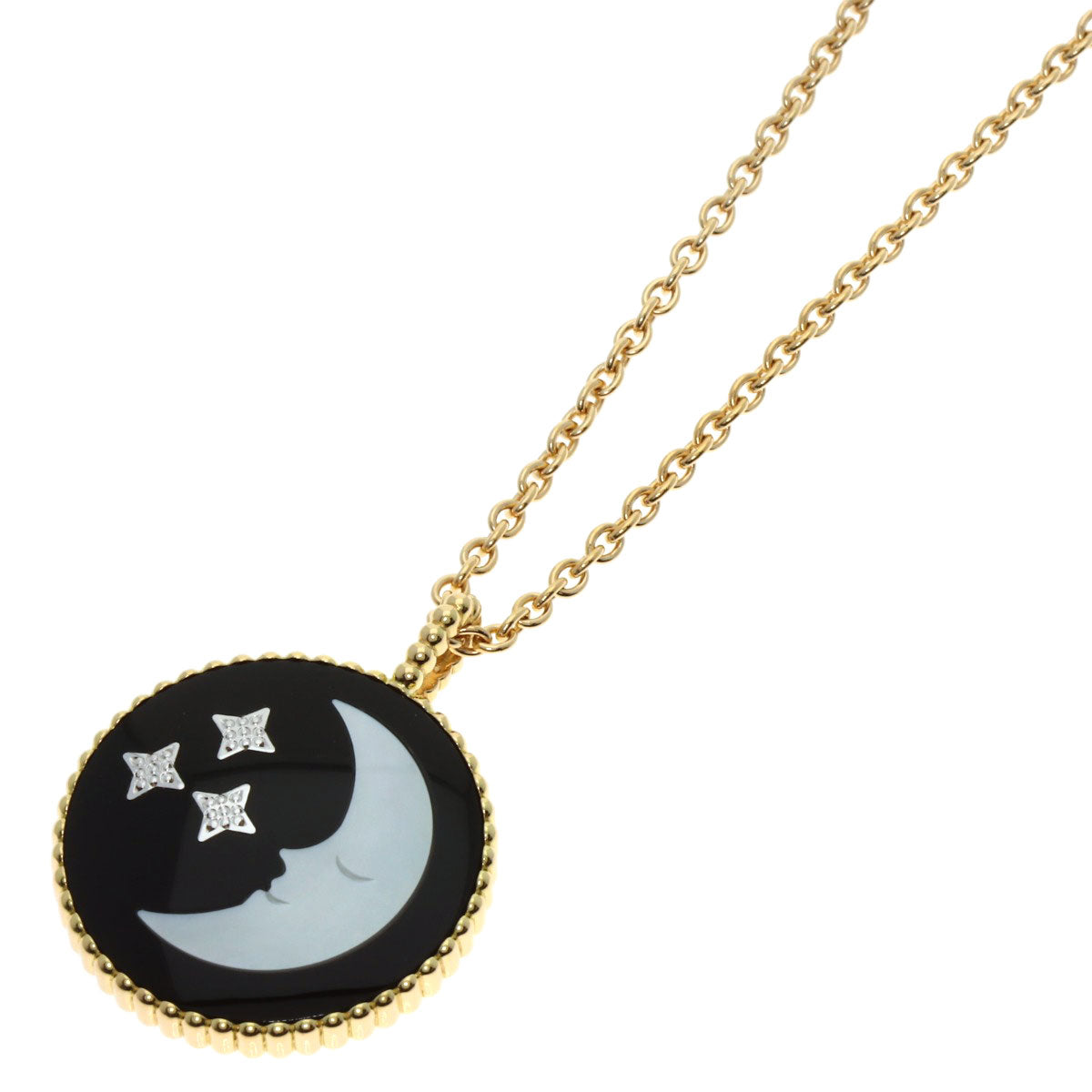 Dior Necklace 18K Yellow Gold gold Rose Celeste Moon and Sun Diamond