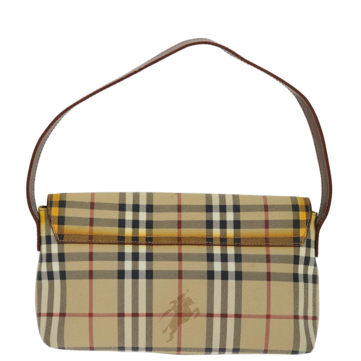 Luxury Burberry Nova Check Shoulder Bag PVC Beige Brown Auth 70944