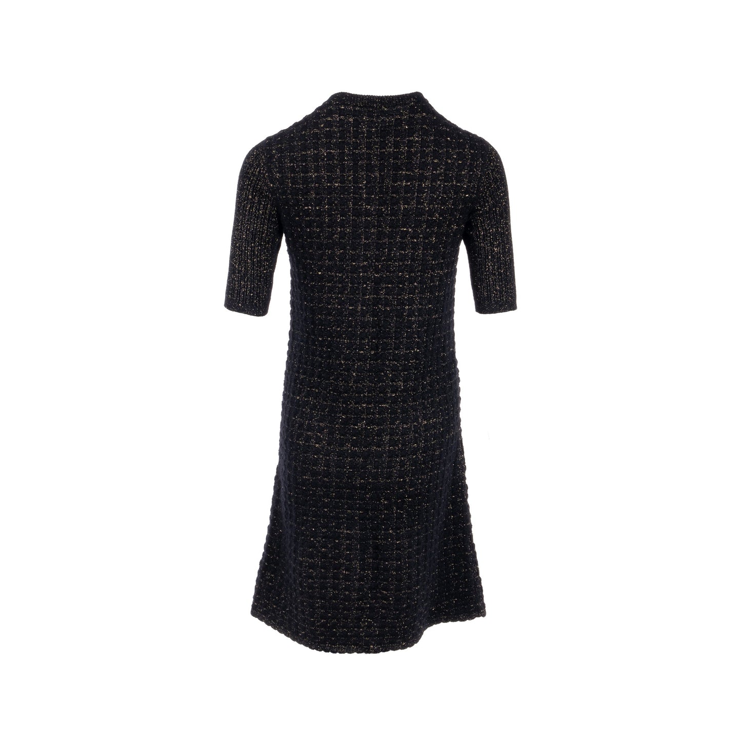 Chanel size 36 tweed dress black / gold