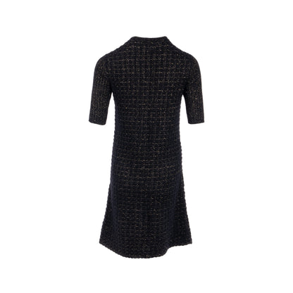 Chanel size 36 tweed dress black / gold