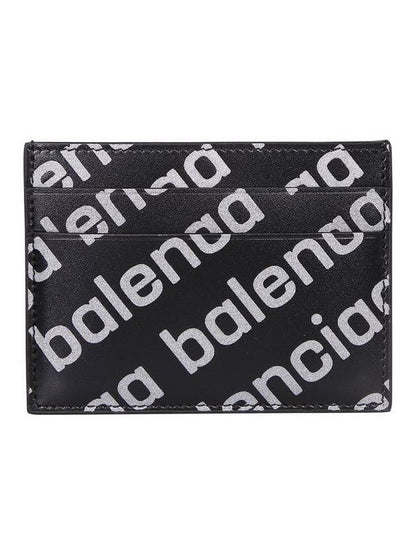 Luxury Balenciaga Trending 2025 All Over Logo Card Wallet Black