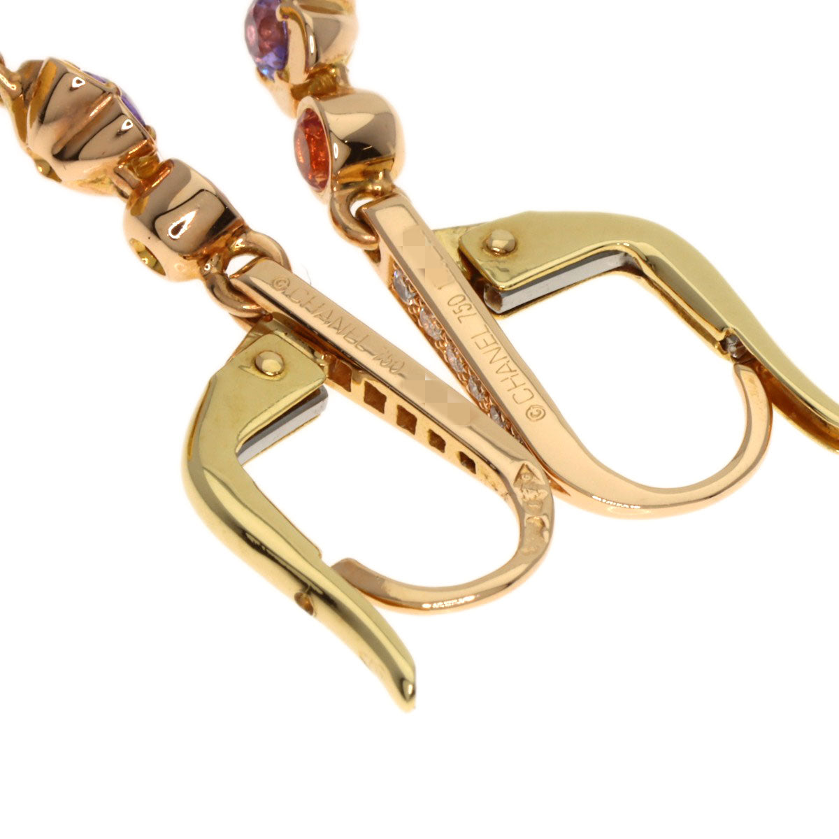 CHANEL Pierce 18K Yellow Gold gold Mademoiselle Citrine Sapphire Diamond