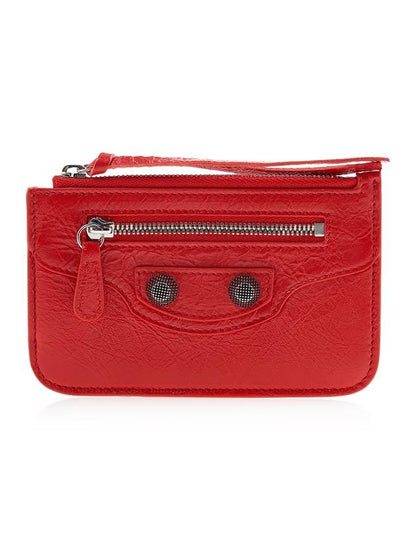 Luxury Balenciaga Trending 2025 Le Cagole Lambskin Card Wallet Red