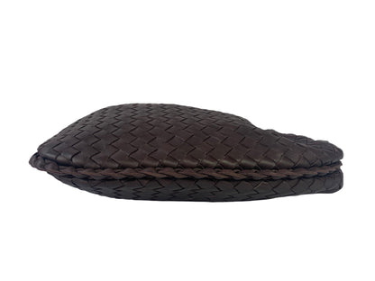 Bottega Veneta Intrecciato Hobo Bag Medium Chocolate Brown Lambskin leather with Mirror
