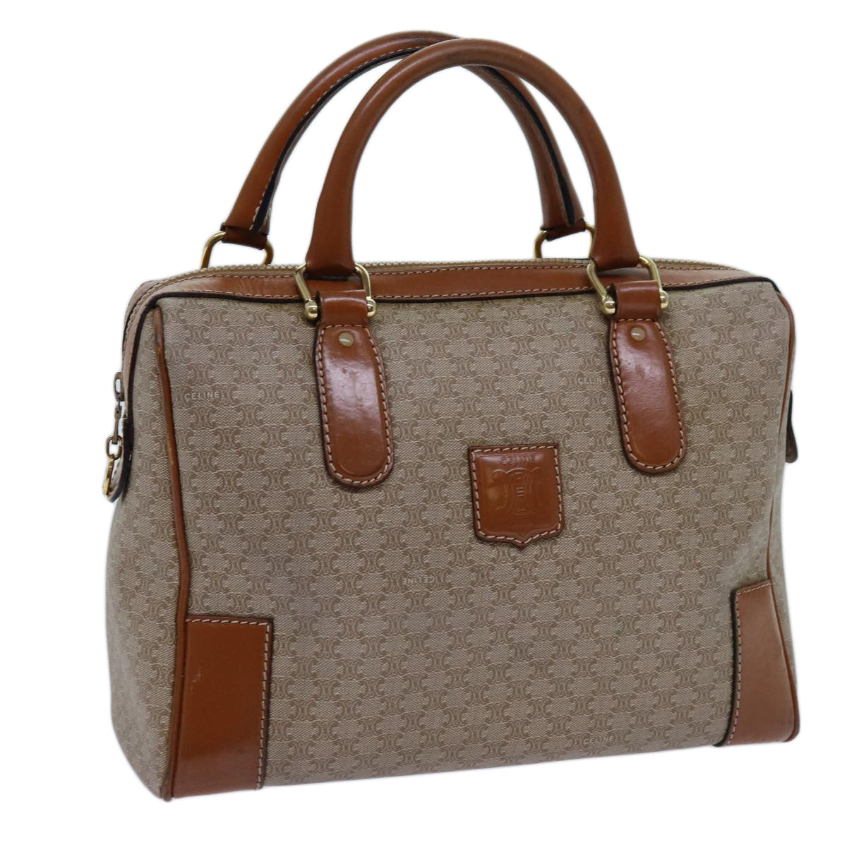 Luxury CELINE Macadam Canvas Hand Bag Beige  71533