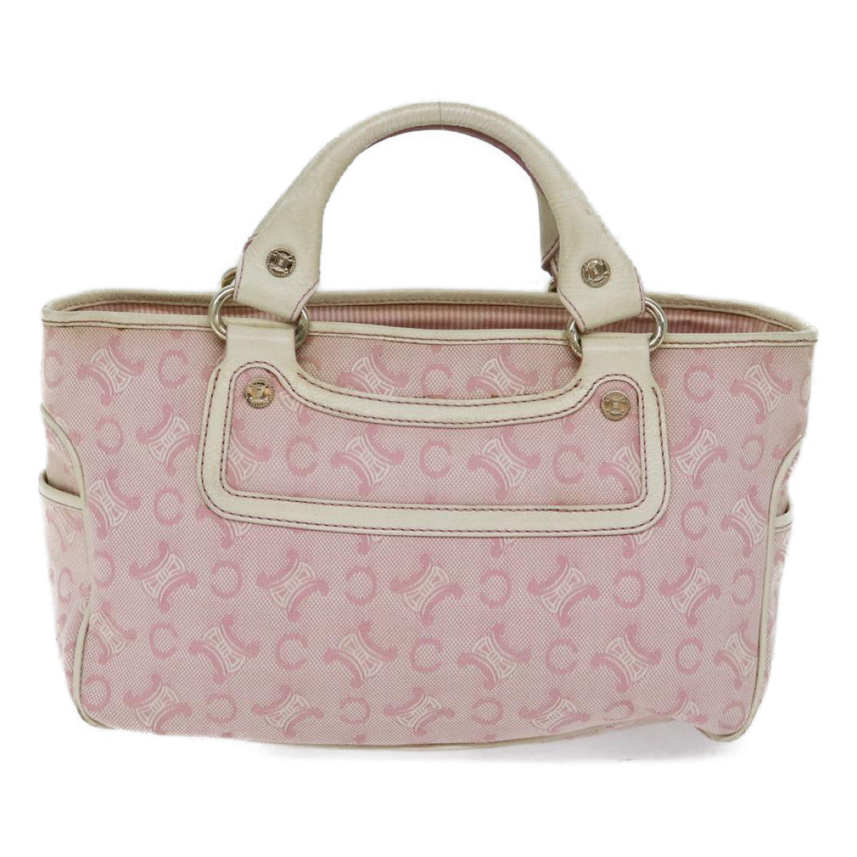 Luxury CELINE C Macadam Canvas Hand Bag Pink  71536