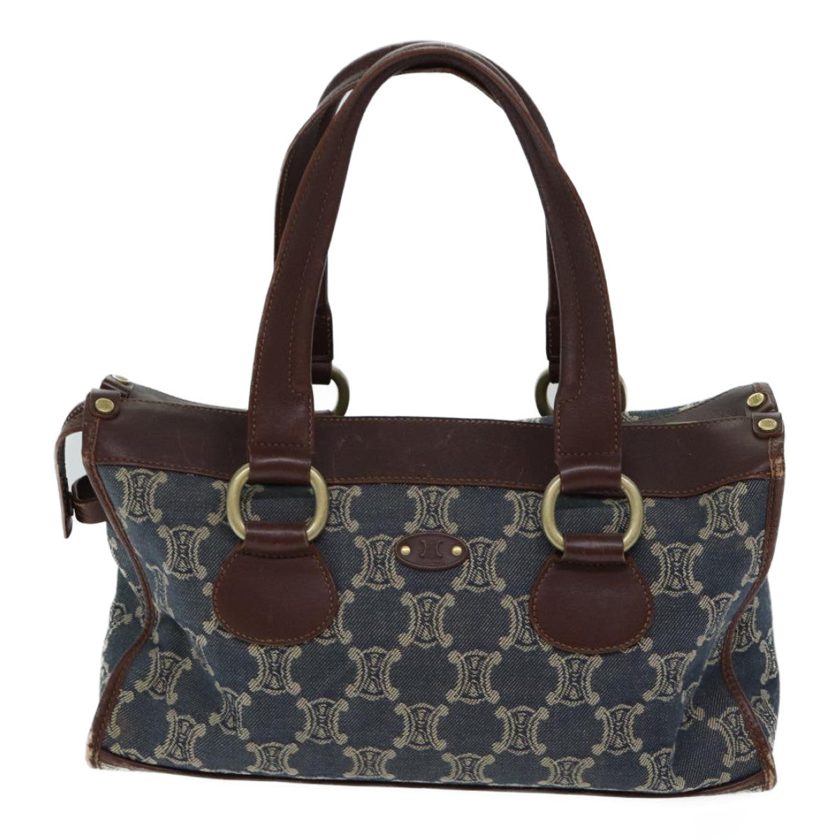 Luxury CELINE Macadam Canvas Hand Bag Blue  71539