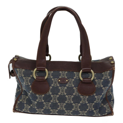 Luxury CELINE Macadam Canvas Hand Bag Blue  71539