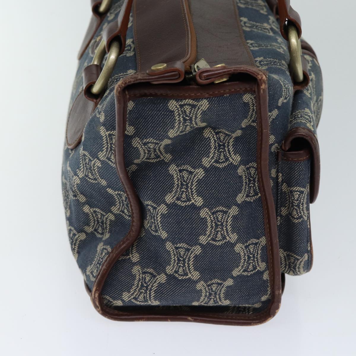 Luxury CELINE Macadam Canvas Hand Bag Blue  71539