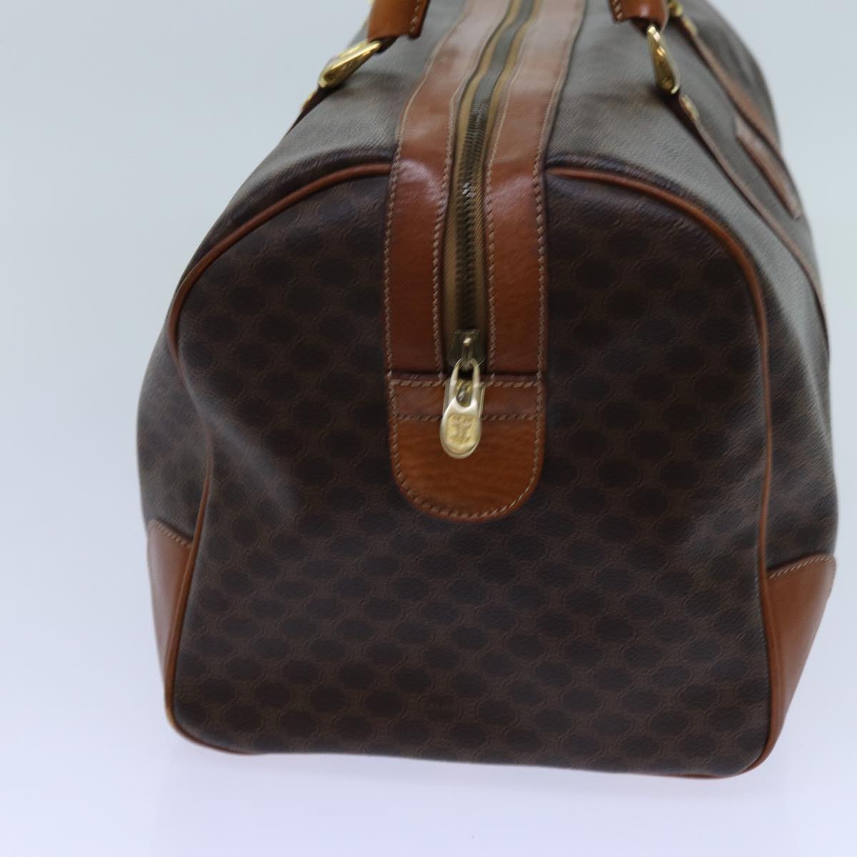 Luxury CELINE Macadam Canvas Boston Bag PVC Brown  71547