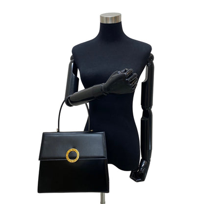 CELINE Handbag Calfskin, Leather black Circle logo Women