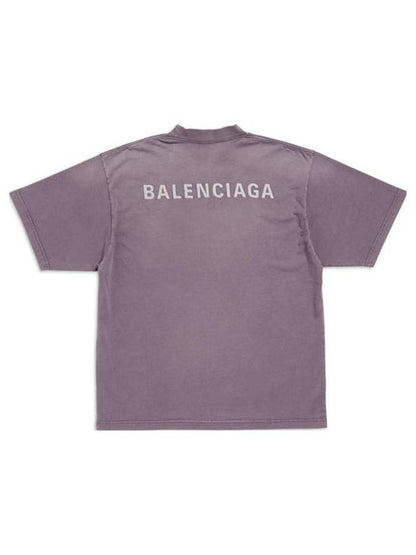 Luxury Balenciaga Trending 2025 Logo Print Short Sleeve T-Shirt Purple