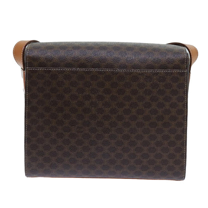 Luxury CELINE Macadam Canvas Shoulder Bag PVC Brown  71881