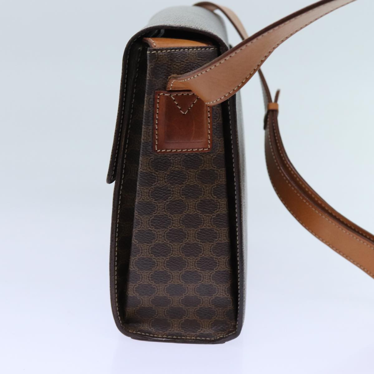 Luxury CELINE Macadam Canvas Shoulder Bag PVC Brown  71881