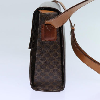 Luxury CELINE Macadam Canvas Shoulder Bag PVC Brown  71881