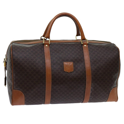 Luxury CELINE Macadam Canvas Boston Bag PVC Brown  71886