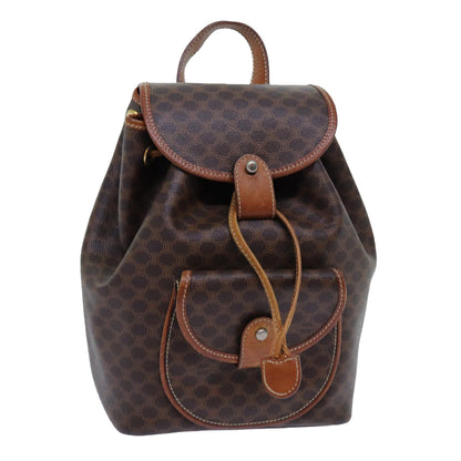 Luxury CELINE Macadam Canvas Backpack PVC Brown  71899